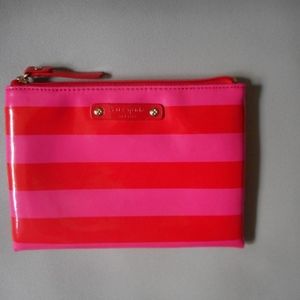 small red and pink striped Kate Spade wallet